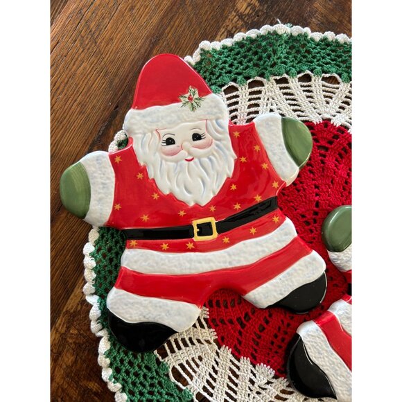 Set Of 2 Traditions Christopher Radko Santa Claus Shaped Ceramic Trivets - Picture 2 of 7